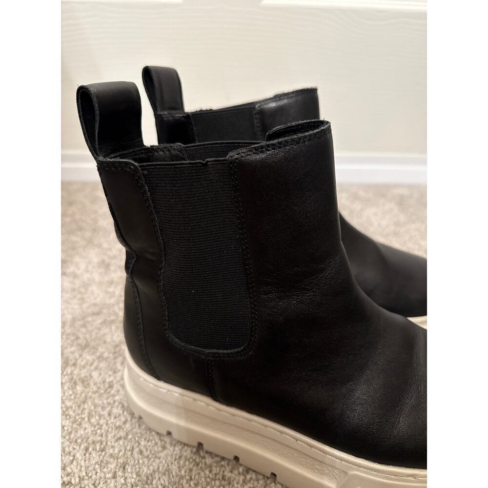 J/Slides Black Leather Rubber Sole Platform W's Riley Chelsea Boot, 6 - Picture 11 of 11